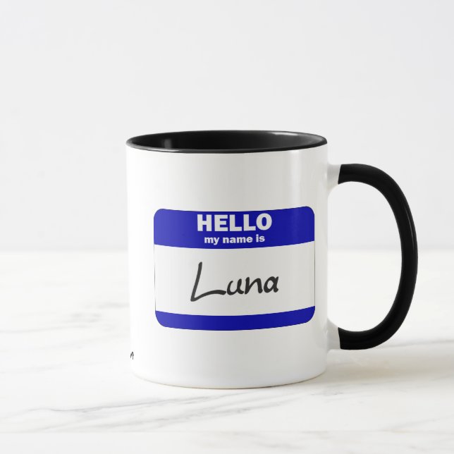 Hello My Name Is Luna (Blue) Mug (Right)