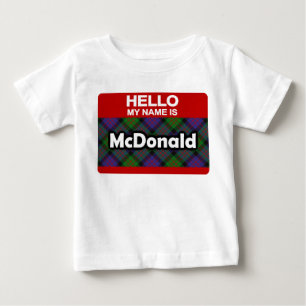Hello My Name is McDonald Scottish Clan Tartan Baby T-Shirt