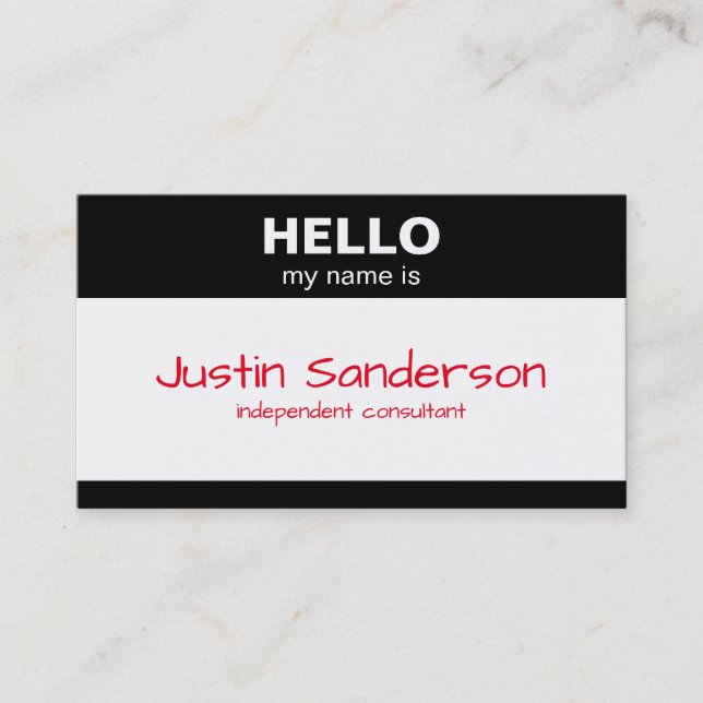 Hello My Name Is, Name Tag - Business Card (Front)