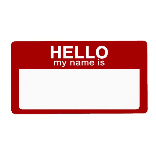 Hello My Name is, Name Tag Labels (Front)