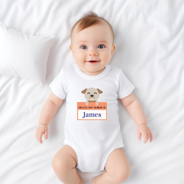 Hello, My Name Is Newborn Child Introduction Baby Bodysuit (Creator Uploaded)