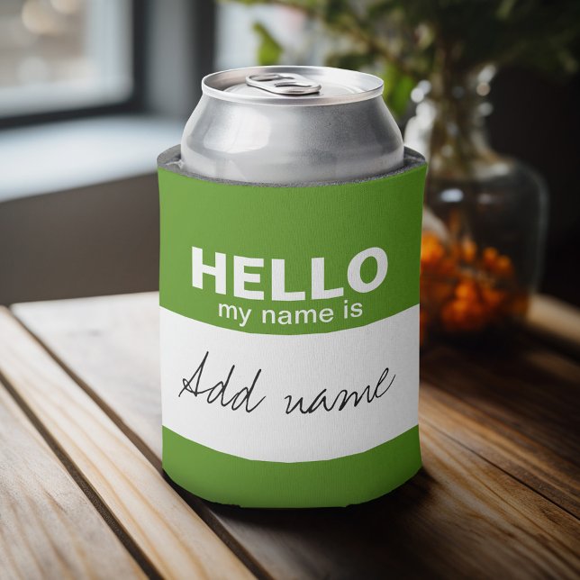 Hello my name is - personalised can cooler (Funny Can Cooler - Add Your name for a great handout or the next office party favor)