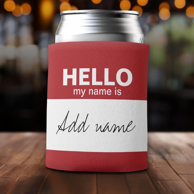 Hello my name is - personalised can cooler (Custom Can Cooler with Logo)
