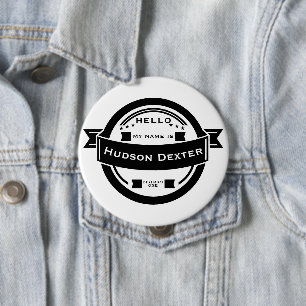 Hello My name is Personalised Hello Gifts 10 Cm Round Badge