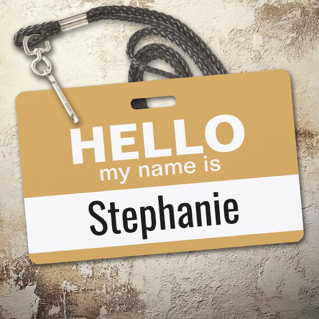 Hello my name is - personalised ID badge (Hello Name Badge with Custom Name)
