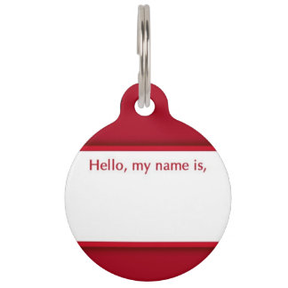 Hello, My Name Is Pet ID Tag
