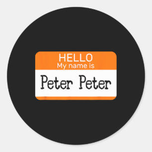 Hello My Name Is Peter Sticker Name Tag On A Shirt