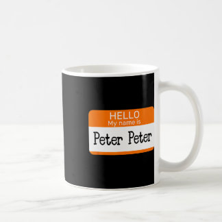 Hello My Name Is Peter Sticker Name Tag On A Shirt Coffee Mug