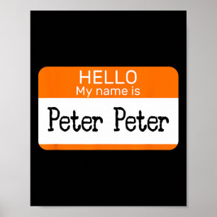 Hello My Name Is Peter Sticker Name Tag On A Shirt Poster