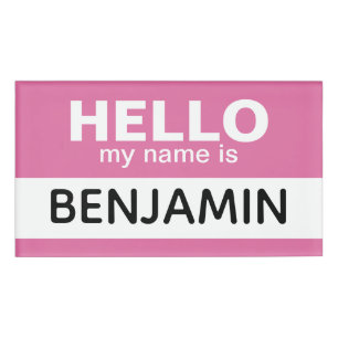 Hello my name is - Pink - Custom Employee Tag