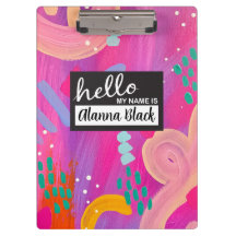 Hello My Name Is Pink Girly Abstract Aesthetic