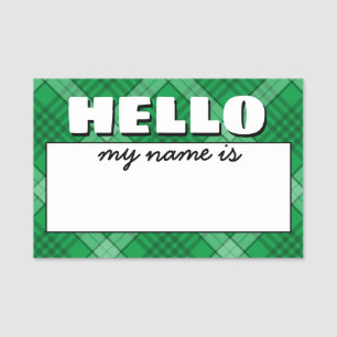 "Hello My Name Is..." Plaid Name Tag