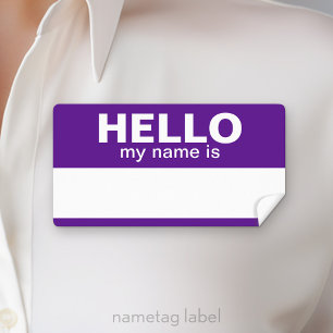 Hello my name is - Purple - area for Employee Name