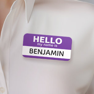 Hello my name is - Purple - Custom Employee Name Tag