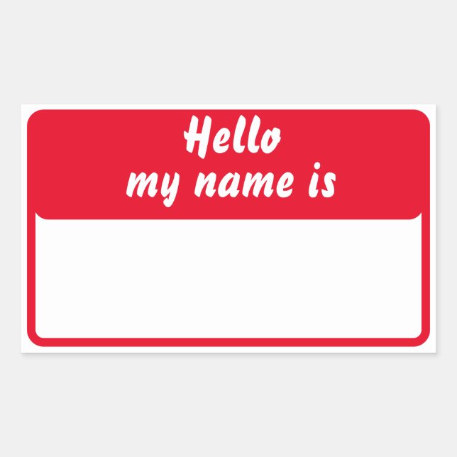 Hello My Name is Rectangular Sticker (Front)