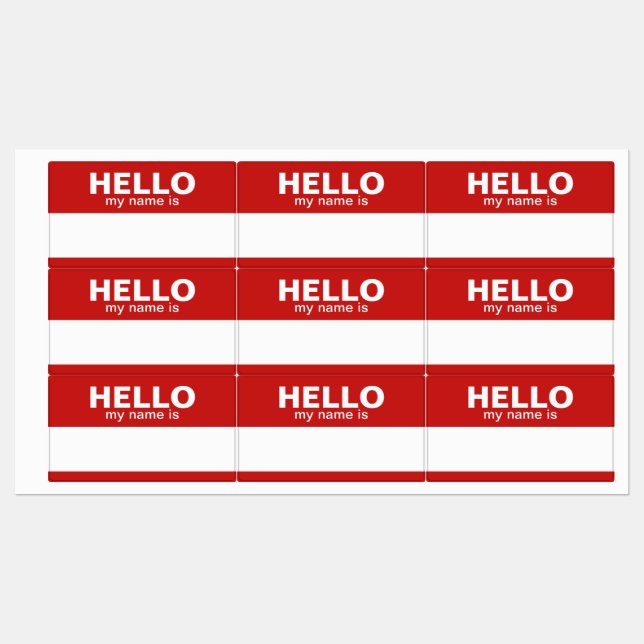 Hello my name is - red black blue - Employee (Sheet)