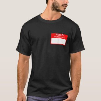 Hello My Name Is Red Blank Nametag Funny Novelty T-Shirt