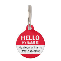 Hello my name is red white custom name modern cute