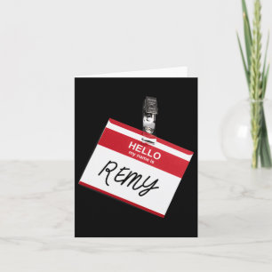 Hello My Name Is Remy Funny Halloween Name Tag Cus Card