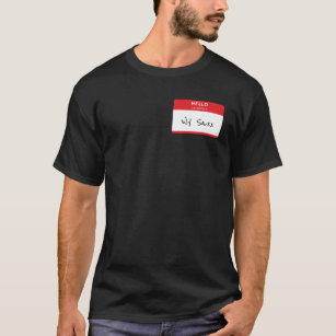Hello My Name is Rude or Funny Red Customisable T-Shirt