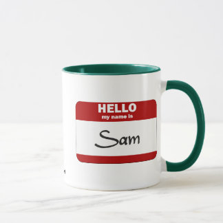 Hello My Name Is Sam (Red) Mug