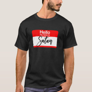 Hello My Name is Satan Sticker Meme Humour T Shirt