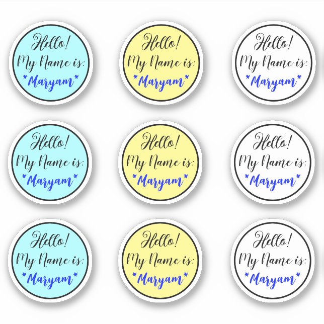 Hello My Name Is Stickers (Casual Tag Labels) (Front)