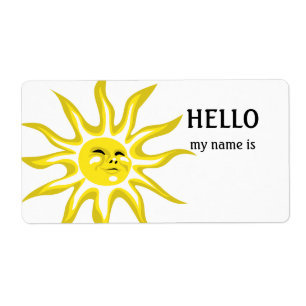Hello my Name is Sunshine Labels