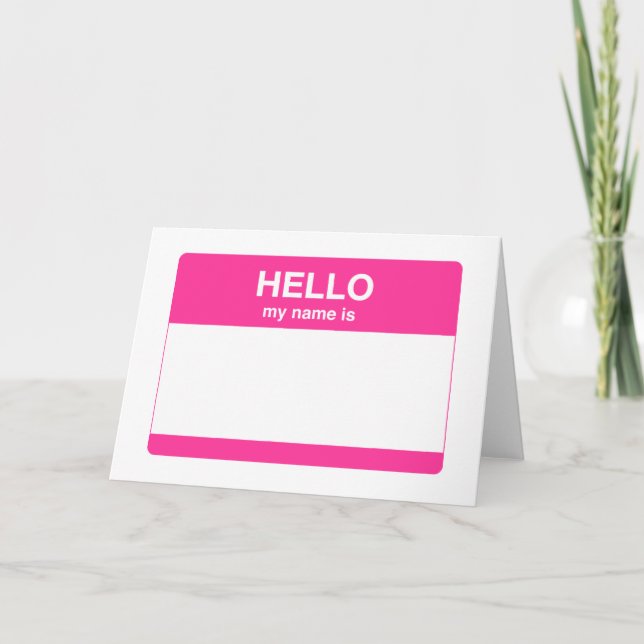 Hello, My Name is Tag Card (Front)