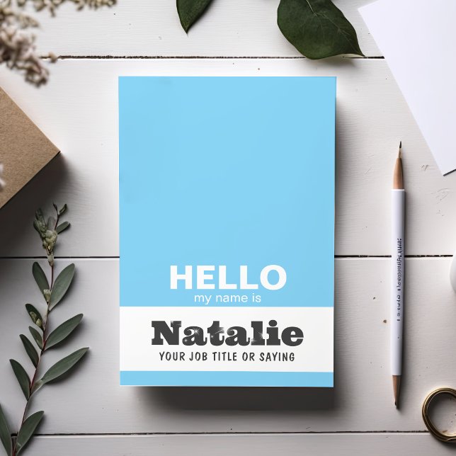 Hello My Name Is Trendy Typography Monogram Custom Post-it Notes (Creator Uploaded)