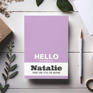 Hello My Name Is Trendy Typography Monogram Custom Post-it Notes