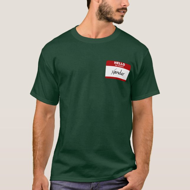 Hello My Name Is Xander (Red) T-Shirt (Front)