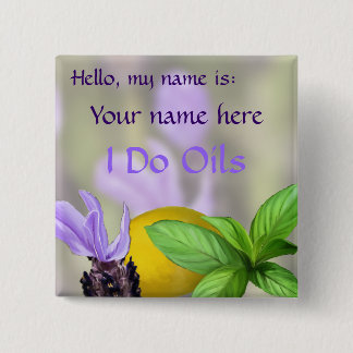Hello, my name is: Your name here 15 Cm Square Badge