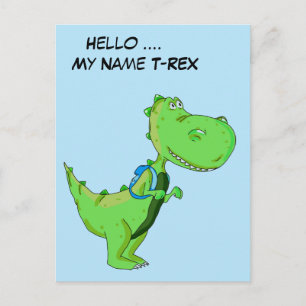 Hello My Name TRex Postcard