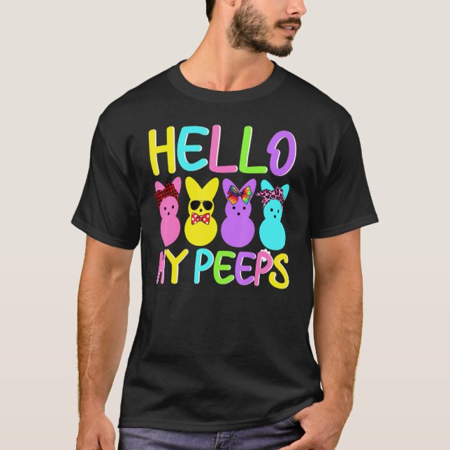 Hello My Pëëp  Happy Easter Bunny Eggs Men Women K T-Shirt (Front)