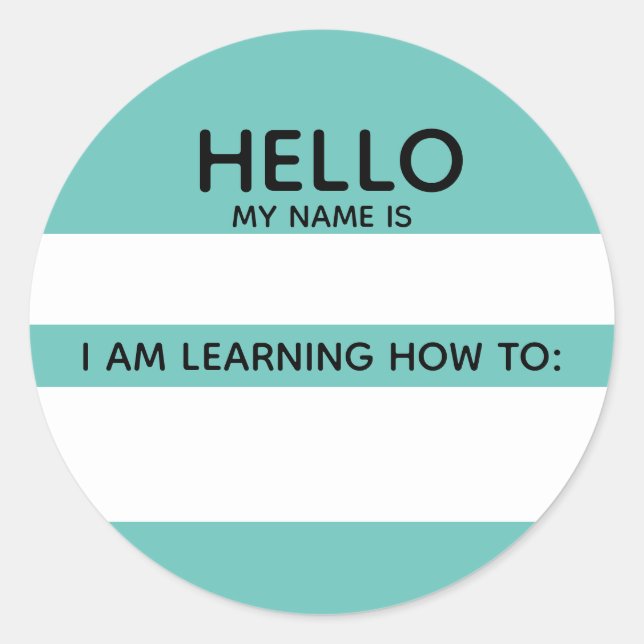 Hello Name Tag I Am Learning How (Front)