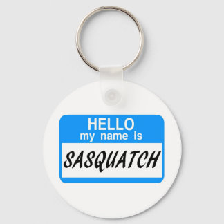 Hello Name Tag Sasquatch Key Ring
