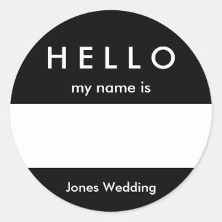 Hello Name Tag Sticker Customise Colour and Messag