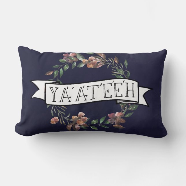 Hello! Navajo Greeting Lumbar Cushion (Front)