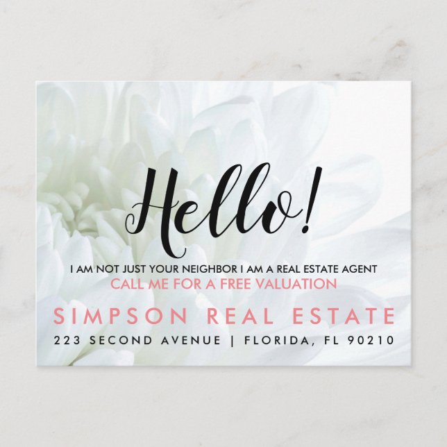 HELLO neighbour Real Estate Agent calling card (Front)