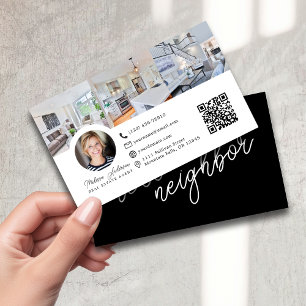 Hello Neighbour Real Estate Photo QR Code Business Card