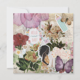 Hello New Baby! Baby Shower Flat Greeting Card