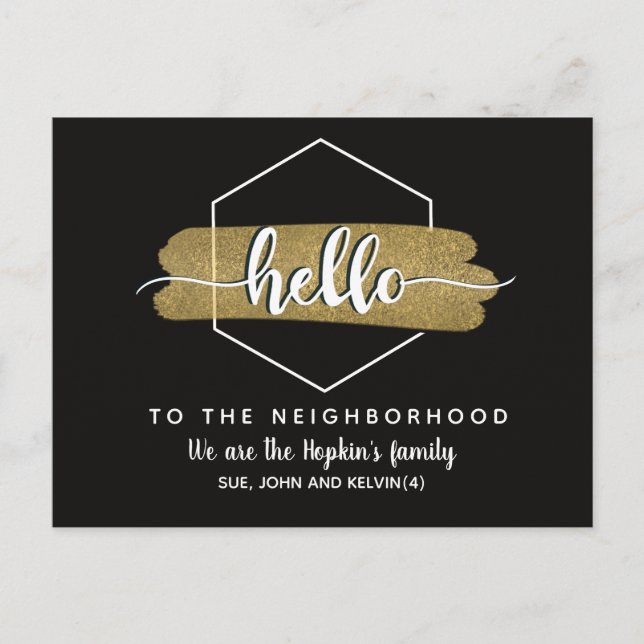 Hello new Neighbour Card Family Introduction (Front)