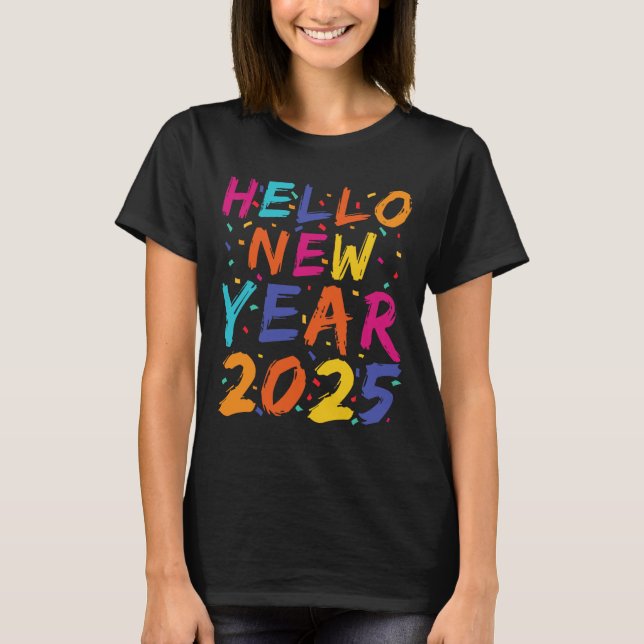 Hello New Year 2025 Family Matching Celebration Pa T-Shirt (Front)