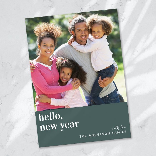 Hello New Year Photo Holiday Card (Creator Uploaded)