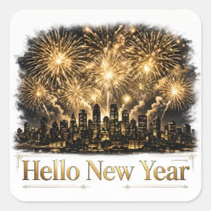 Hello New Year Sticker