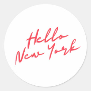 Hello New York Classic Round Sticker