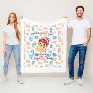 Hello newest member of family patterns cat custom fleece blanket