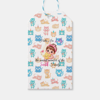 Hello newest member of family patterns cat custom gift tags