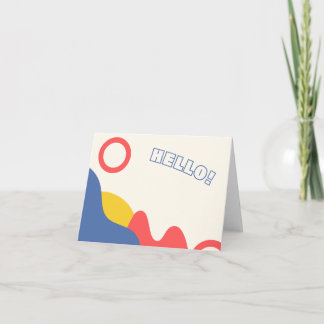 Hello! No. 3 folded note card white